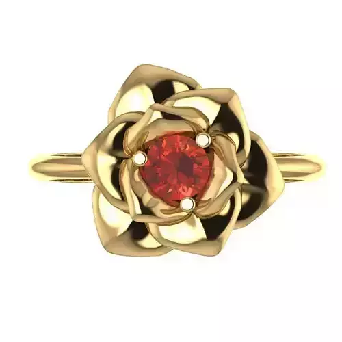 flower rose ring with a  stone