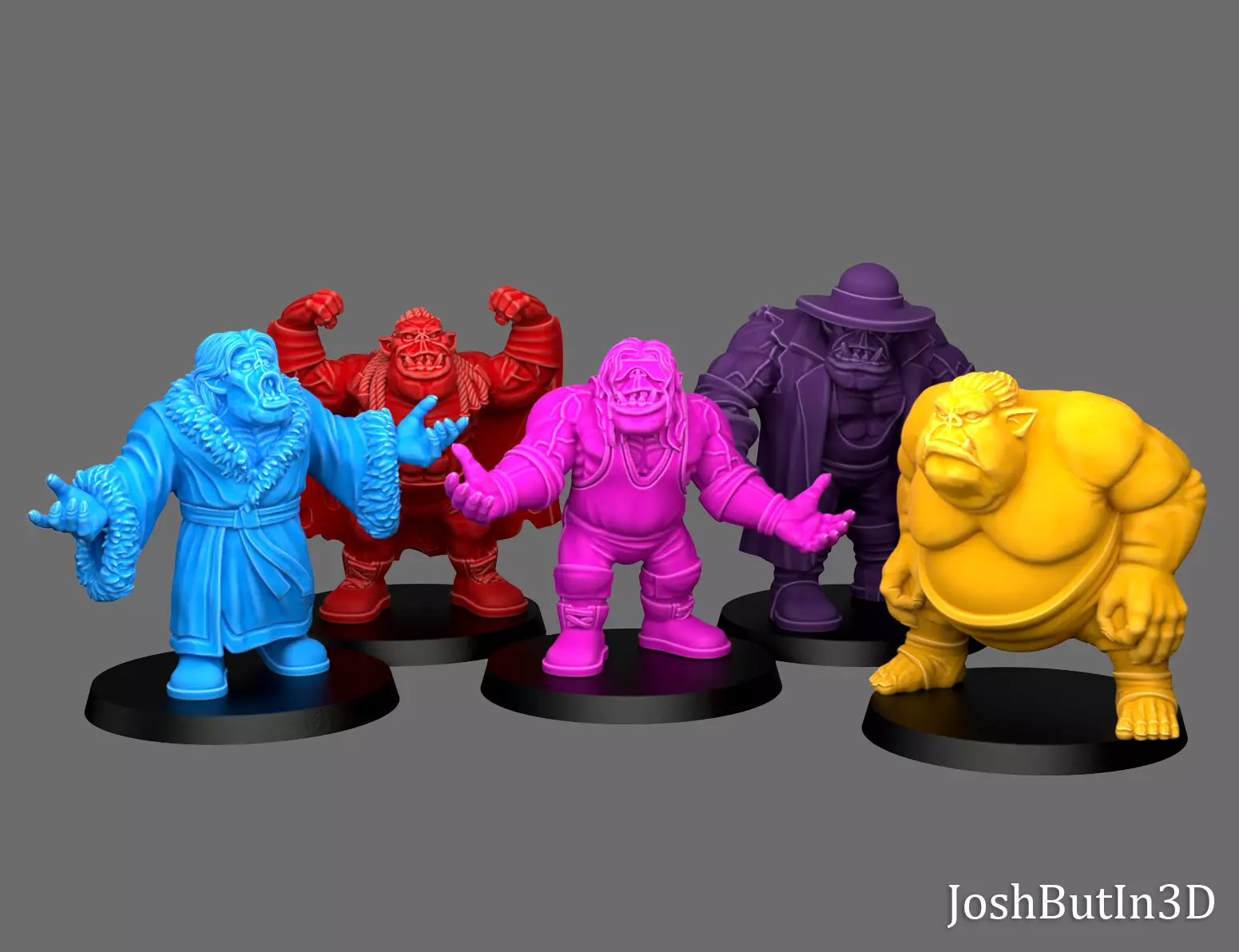 Orc Grapplaz 4 - Set of 5 3D print model_0