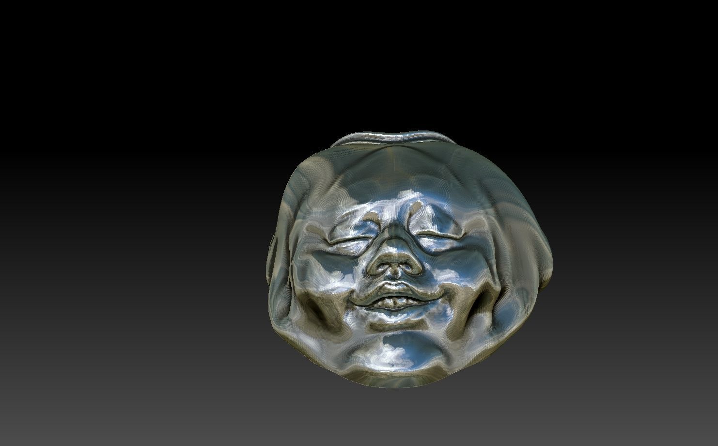 FACE-VASE silver skull 3D print model_9