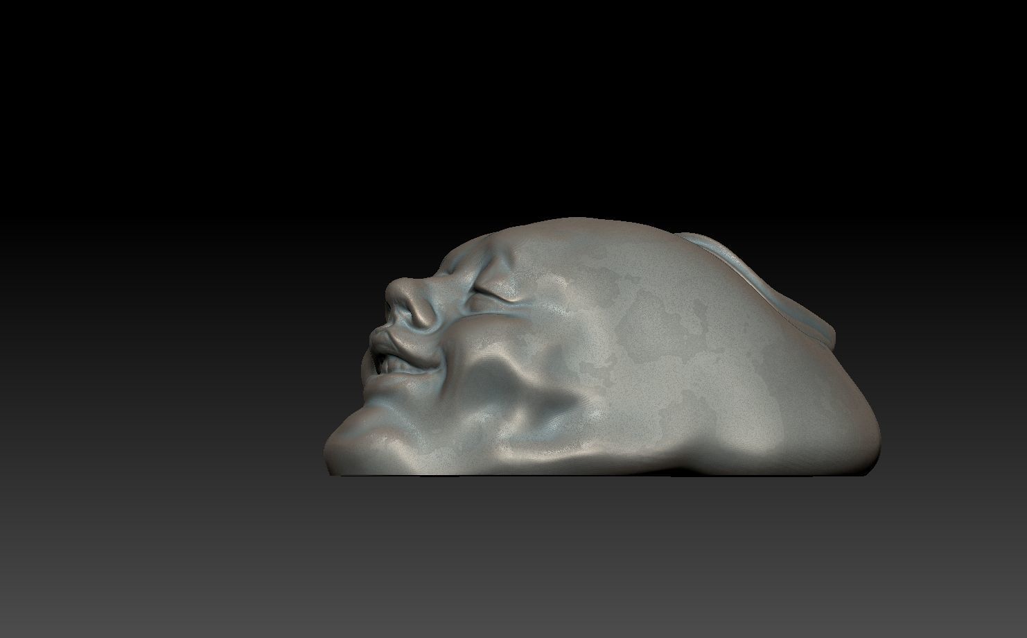 FACE-VASE silver skull 3D print model_11