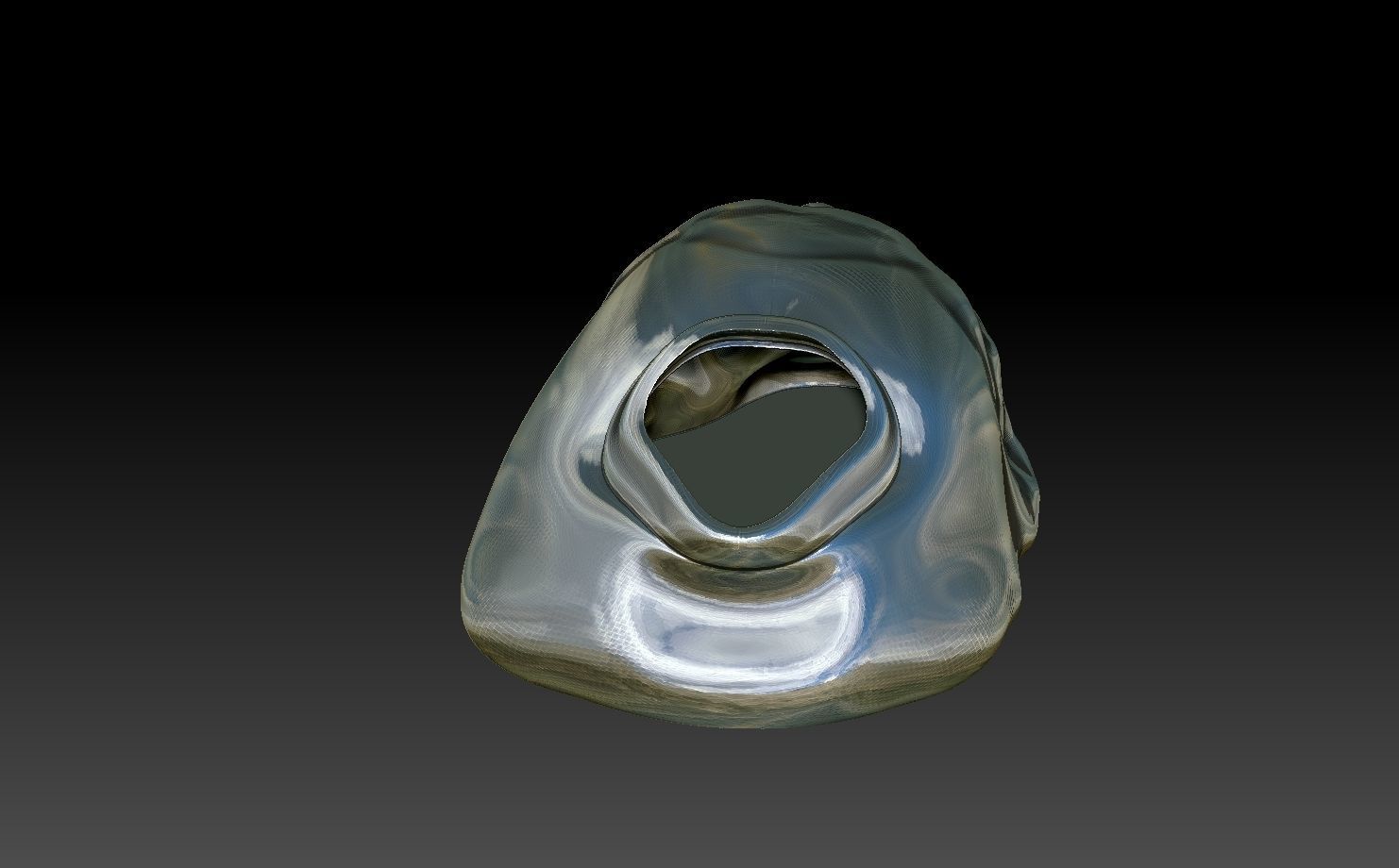 FACE-VASE silver skull 3D print model_8