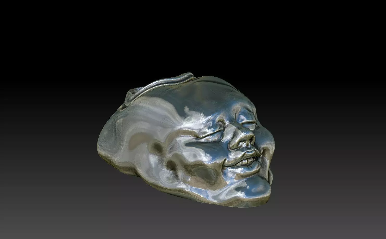 FACE-VASE silver skull 3D print model_0