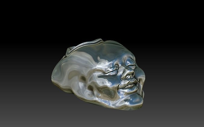 FACE-VASE silver skull 3D print model
