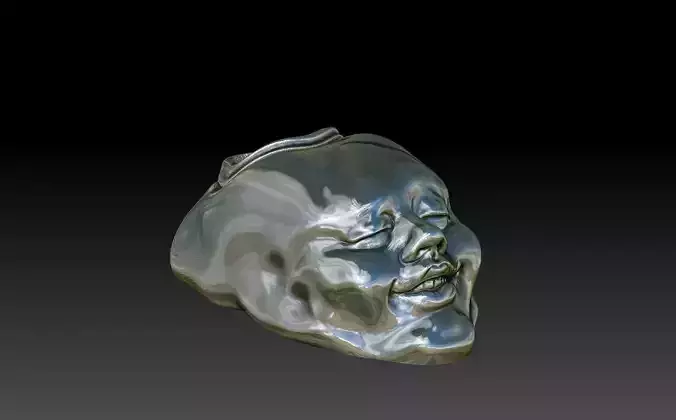 FACE-VASE silver skull 3D print model