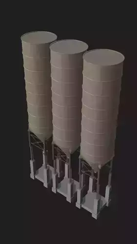 Industrial silo 3D model