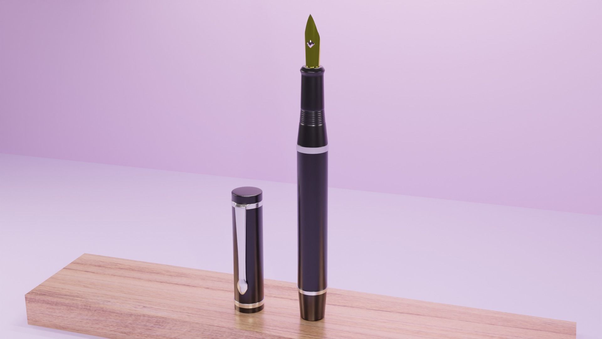 Fountain Pen Low-Poly 3D Model Low-poly 3D model_2