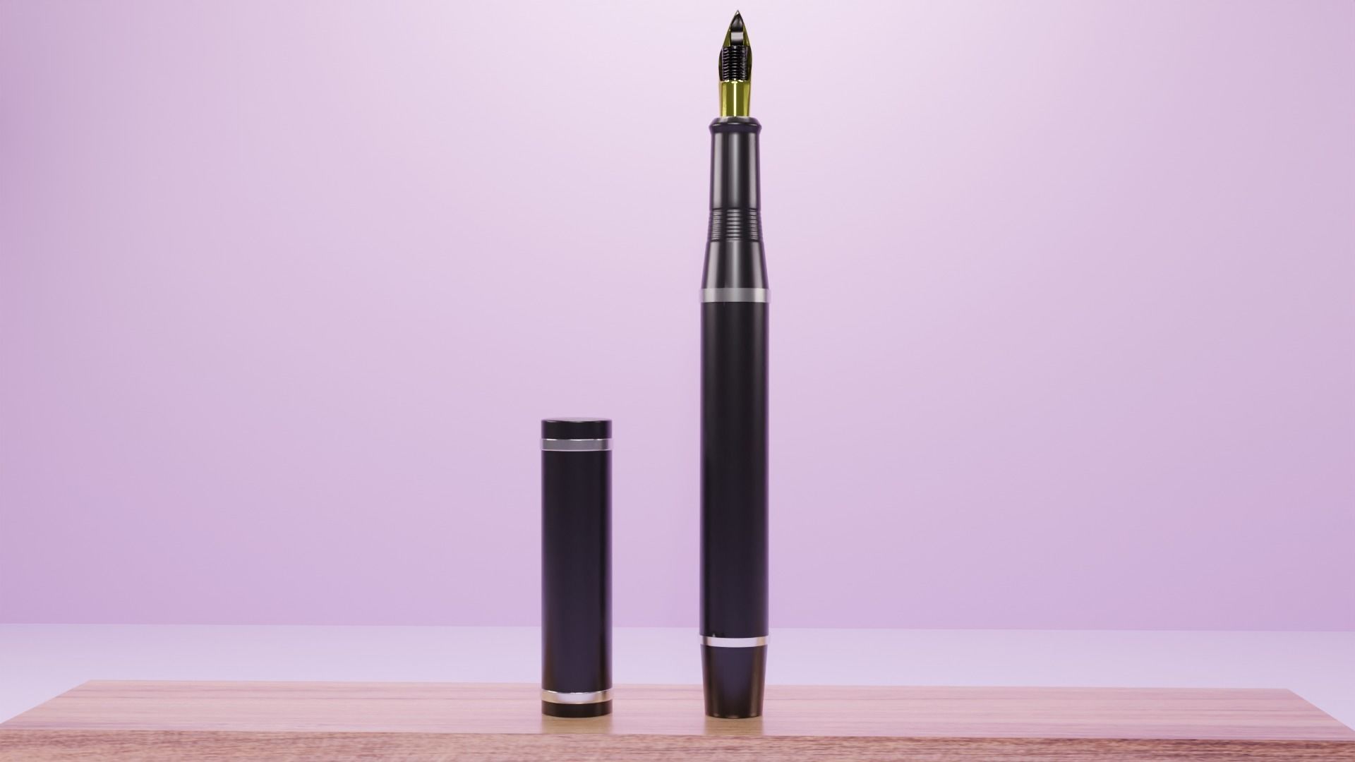 Fountain Pen Low-Poly 3D Model Low-poly 3D model_3