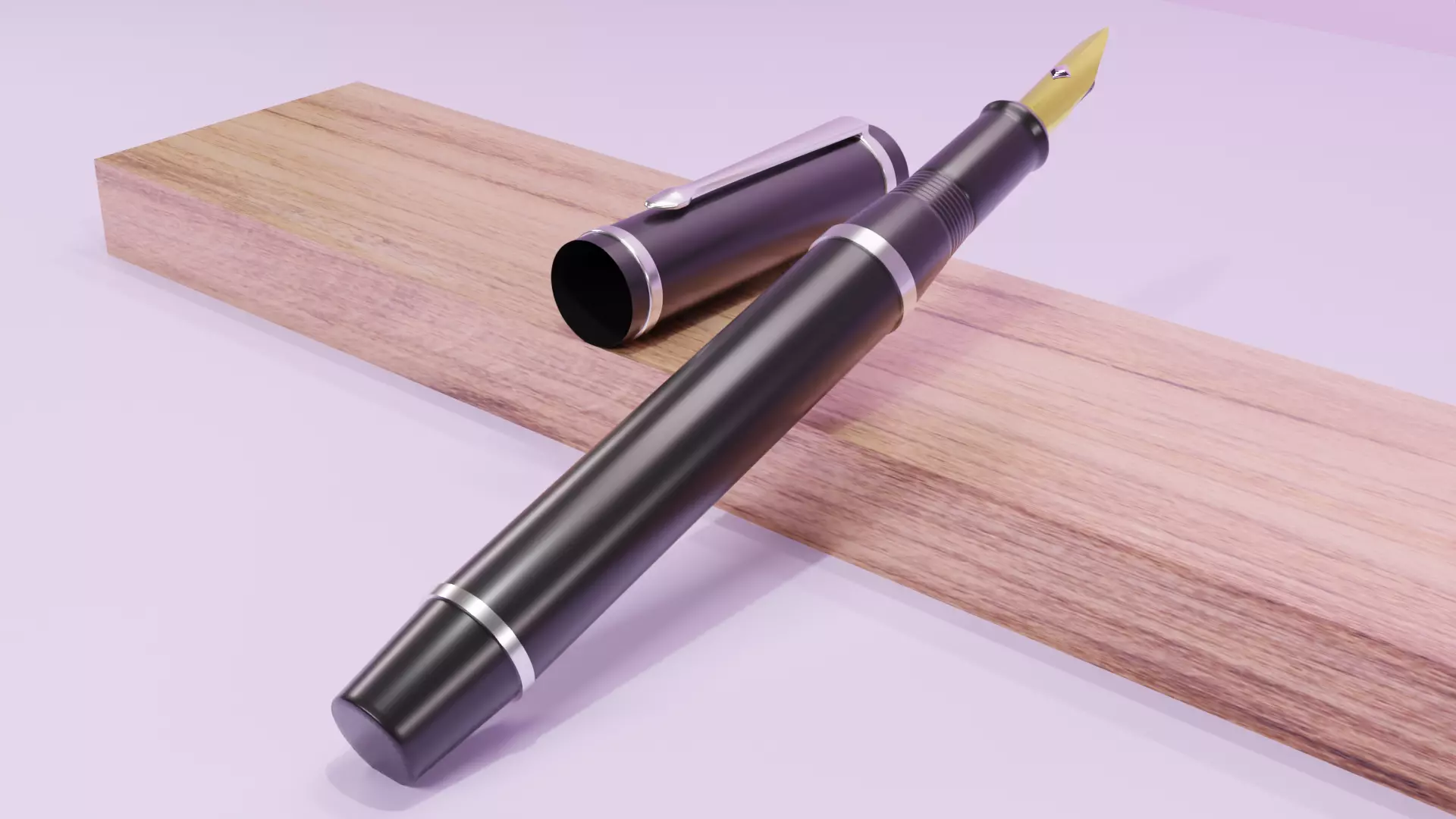 Fountain Pen Low-Poly 3D Model Low-poly 3D model_0