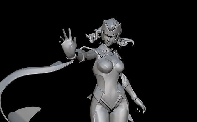 POLARIS female character flying 3D print model
