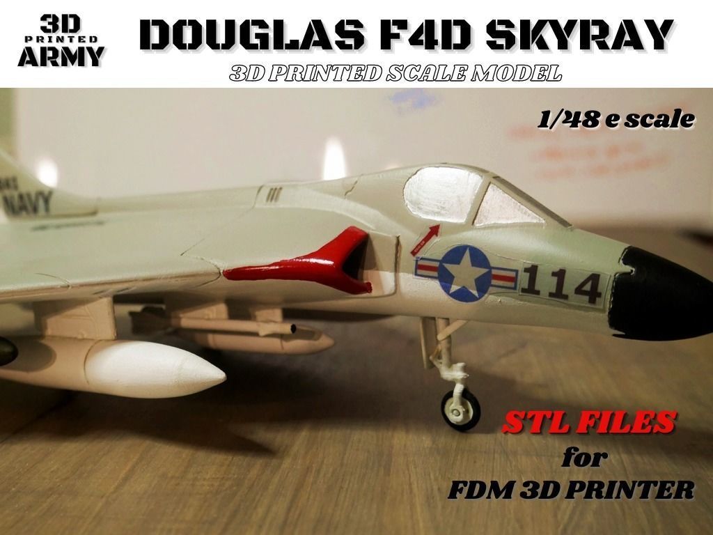 DOUGLAS F4D SKYRAY- 3D printed scale model - STL files 3D print model_12