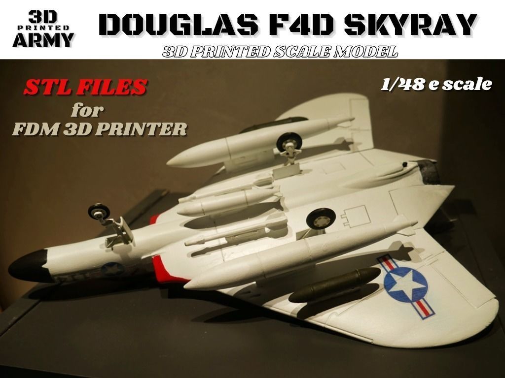 DOUGLAS F4D SKYRAY- 3D printed scale model - STL files 3D print model_11