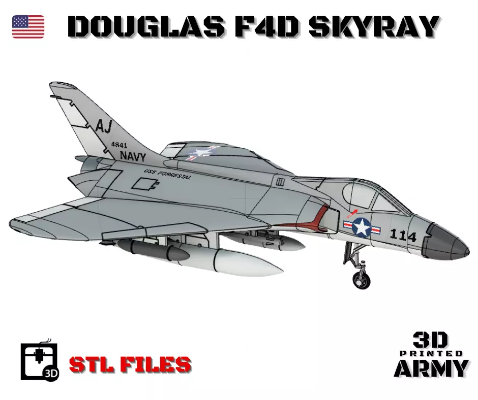 DOUGLAS F4D SKYRAY- 3D printed scale model - STL files 3D print model_0