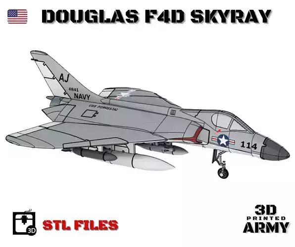 DOUGLAS F4D SKYRAY- 3D printed scale model - STL files 3D print model