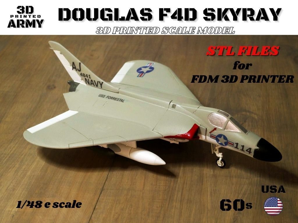 DOUGLAS F4D SKYRAY- 3D printed scale model - STL files 3D print model_15