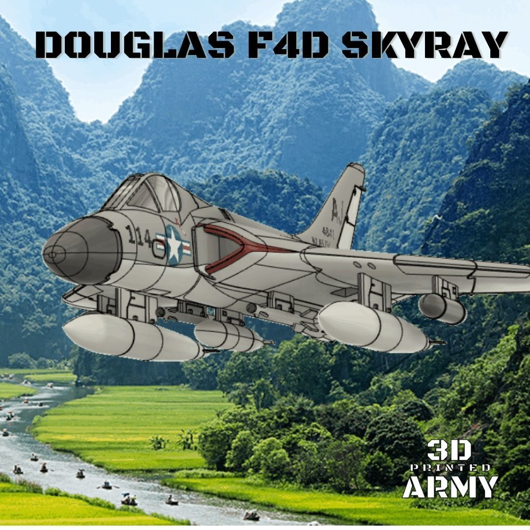 DOUGLAS F4D SKYRAY- 3D printed scale model - STL files 3D print model_3
