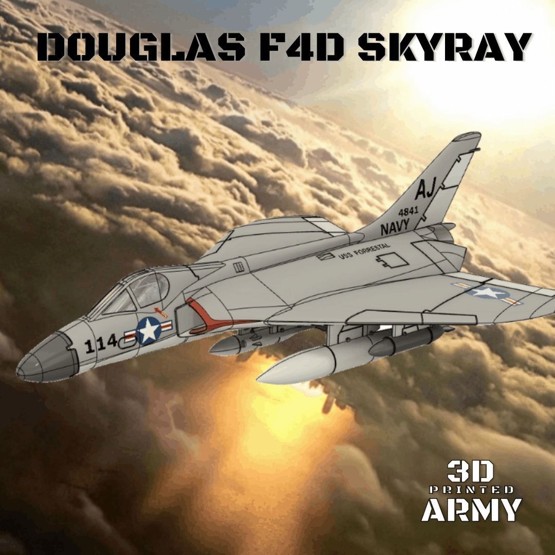 DOUGLAS F4D SKYRAY- 3D printed scale model - STL files 3D print model_4