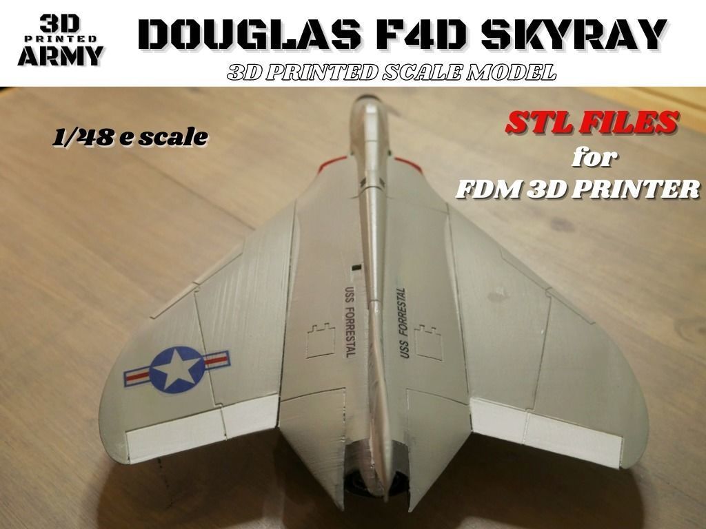DOUGLAS F4D SKYRAY- 3D printed scale model - STL files 3D print model_14