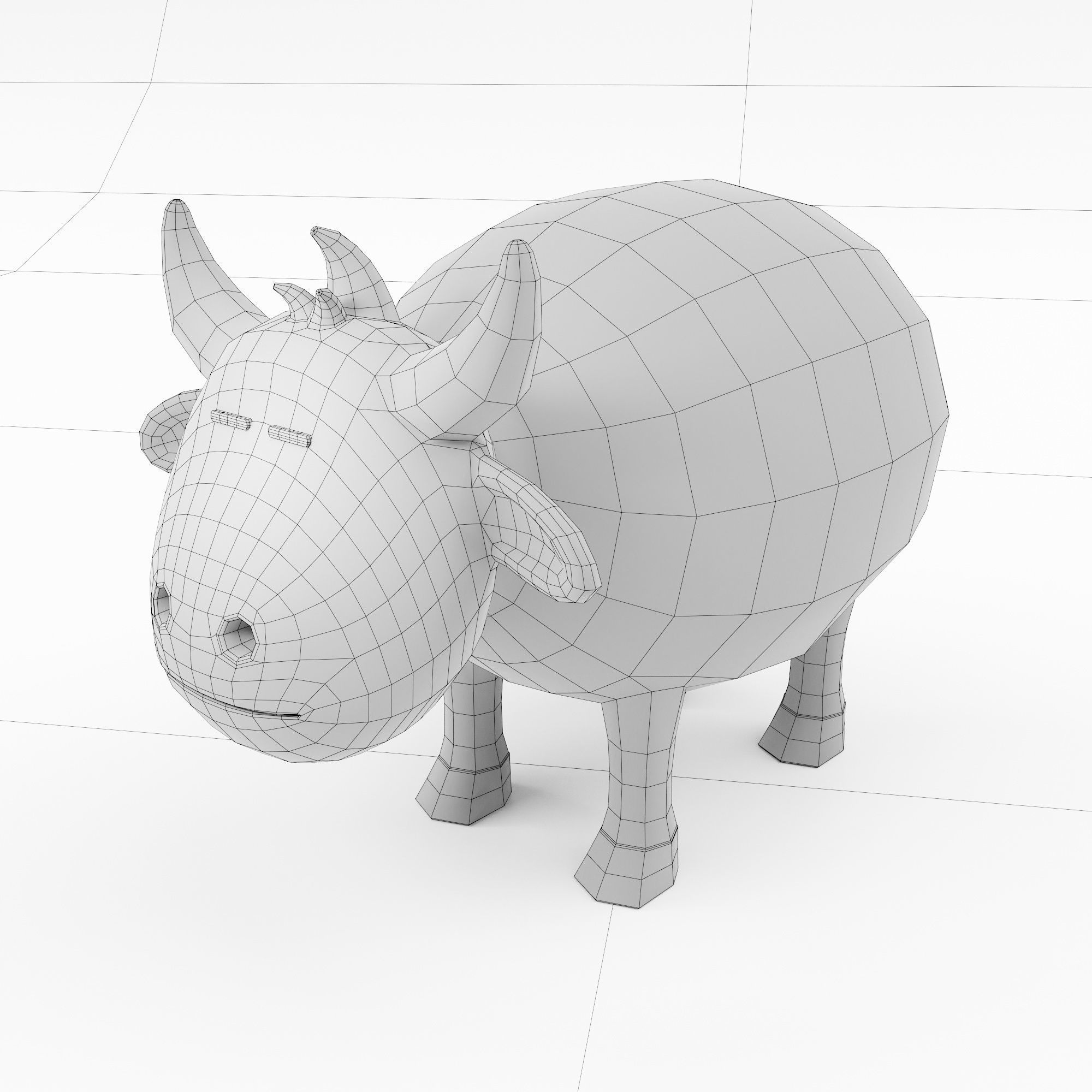 Buffalo 3d model toy bull 3D model_6