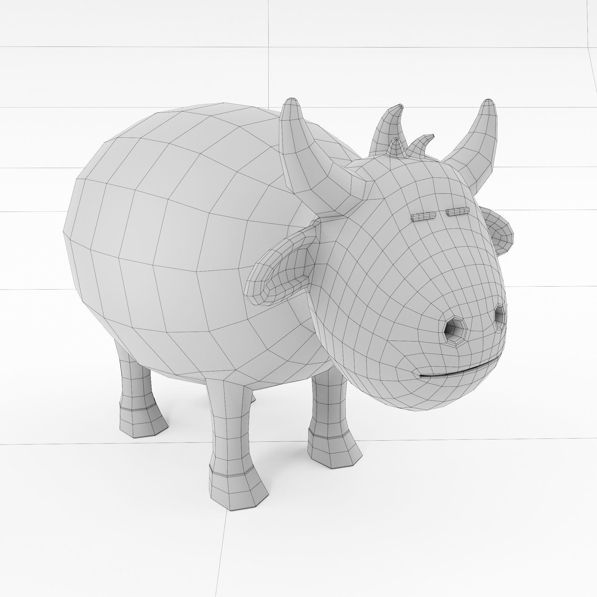 Buffalo 3d model toy bull 3D model_7