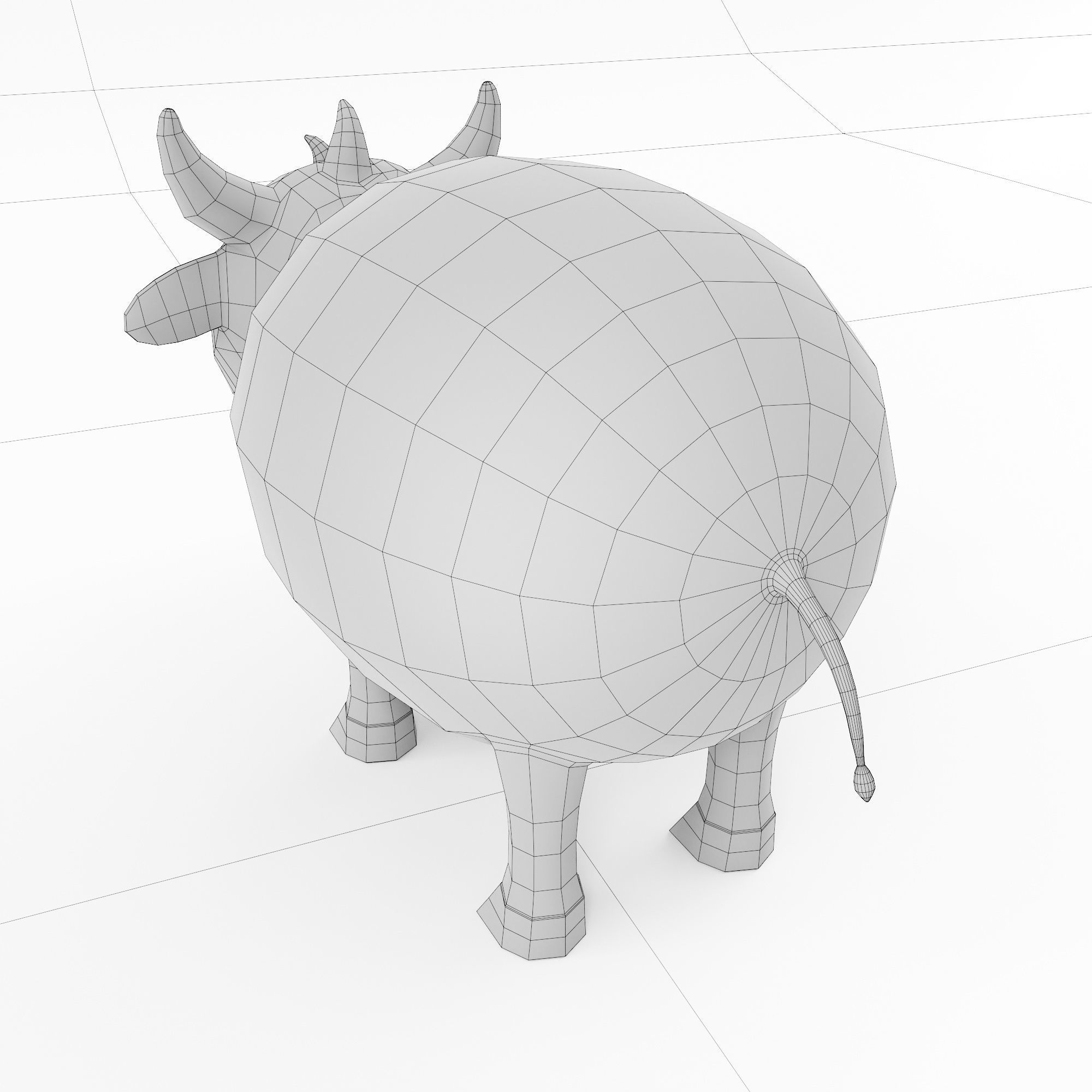 Buffalo 3d model toy bull 3D model_8