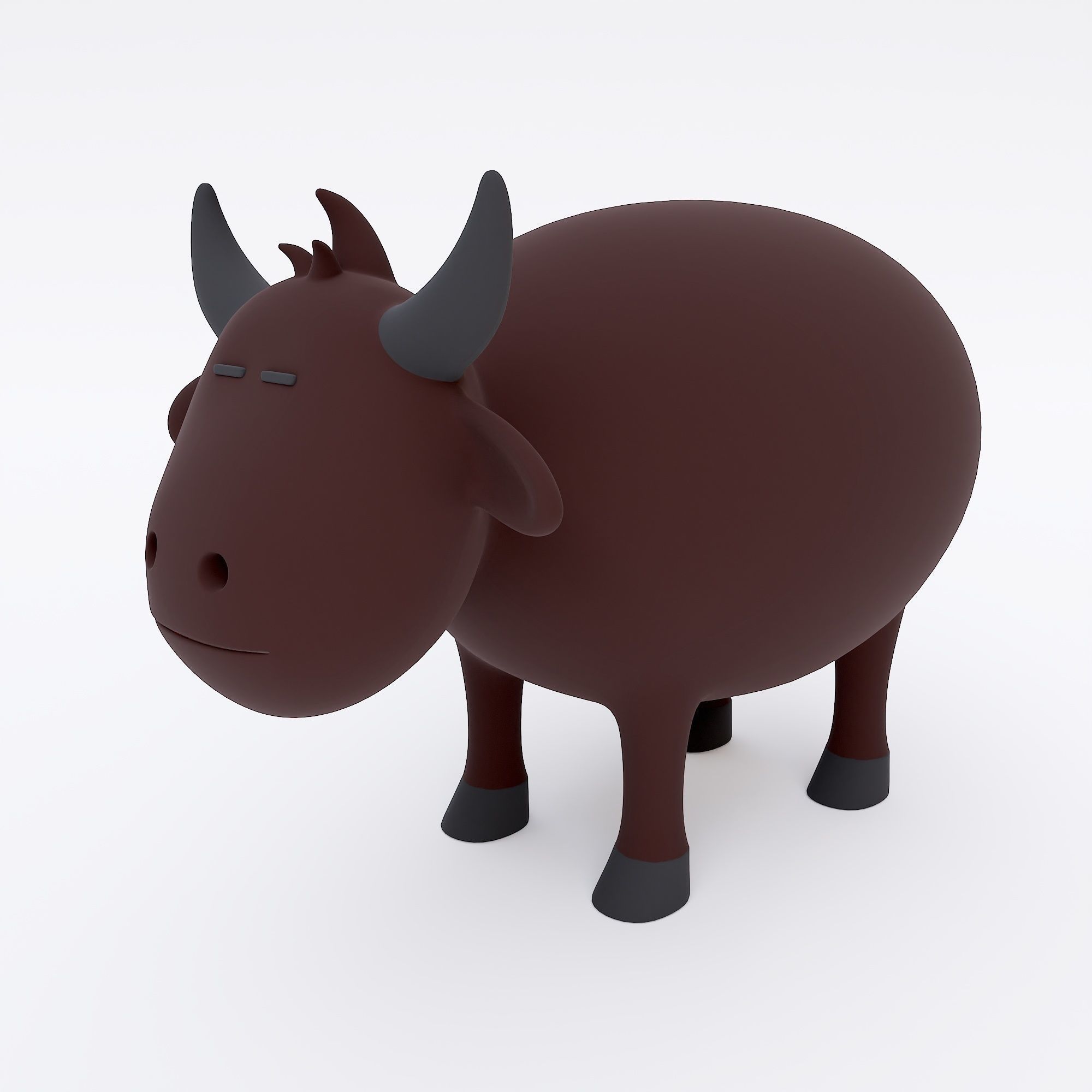Buffalo 3d model toy bull 3D model_2