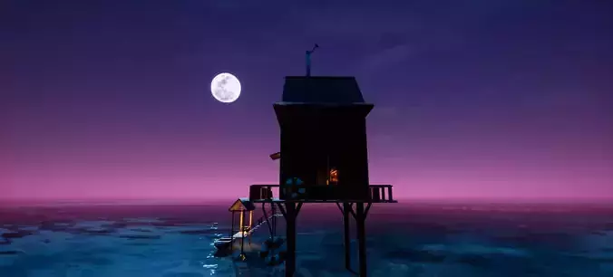 Night Hut Scene