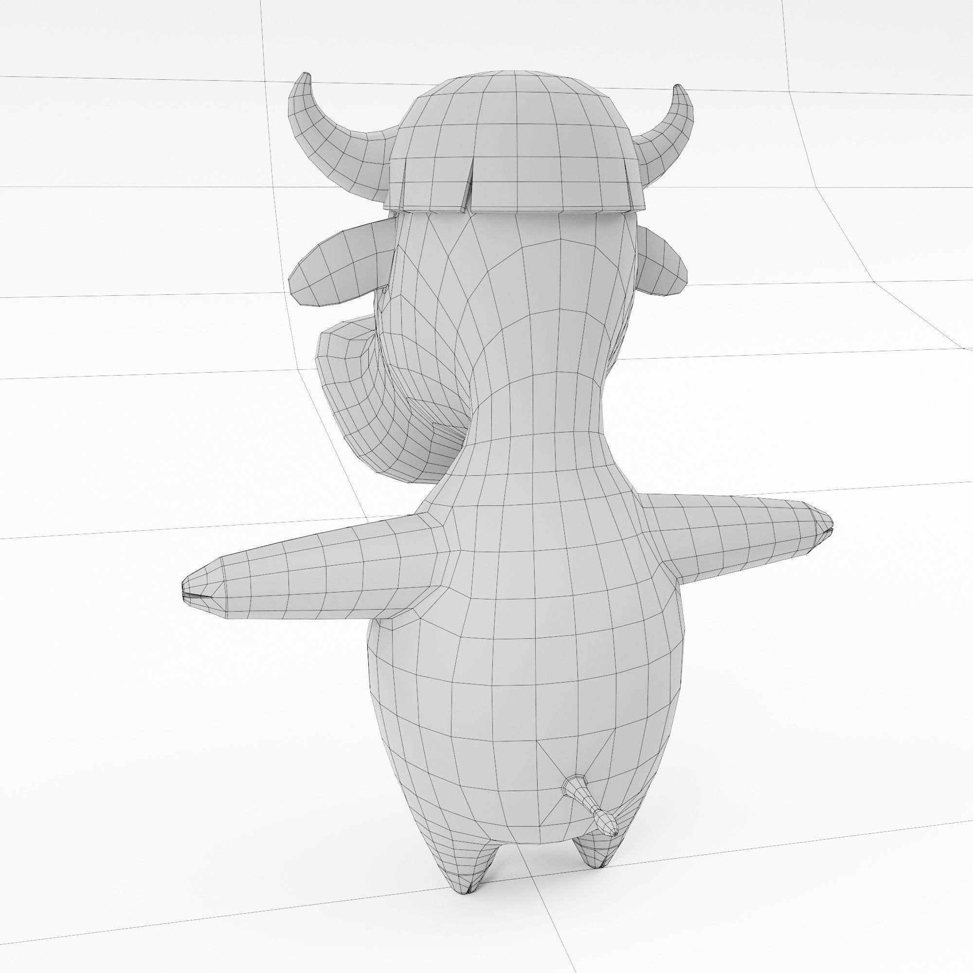 Buffalo cartoon 3d model  3D model_8