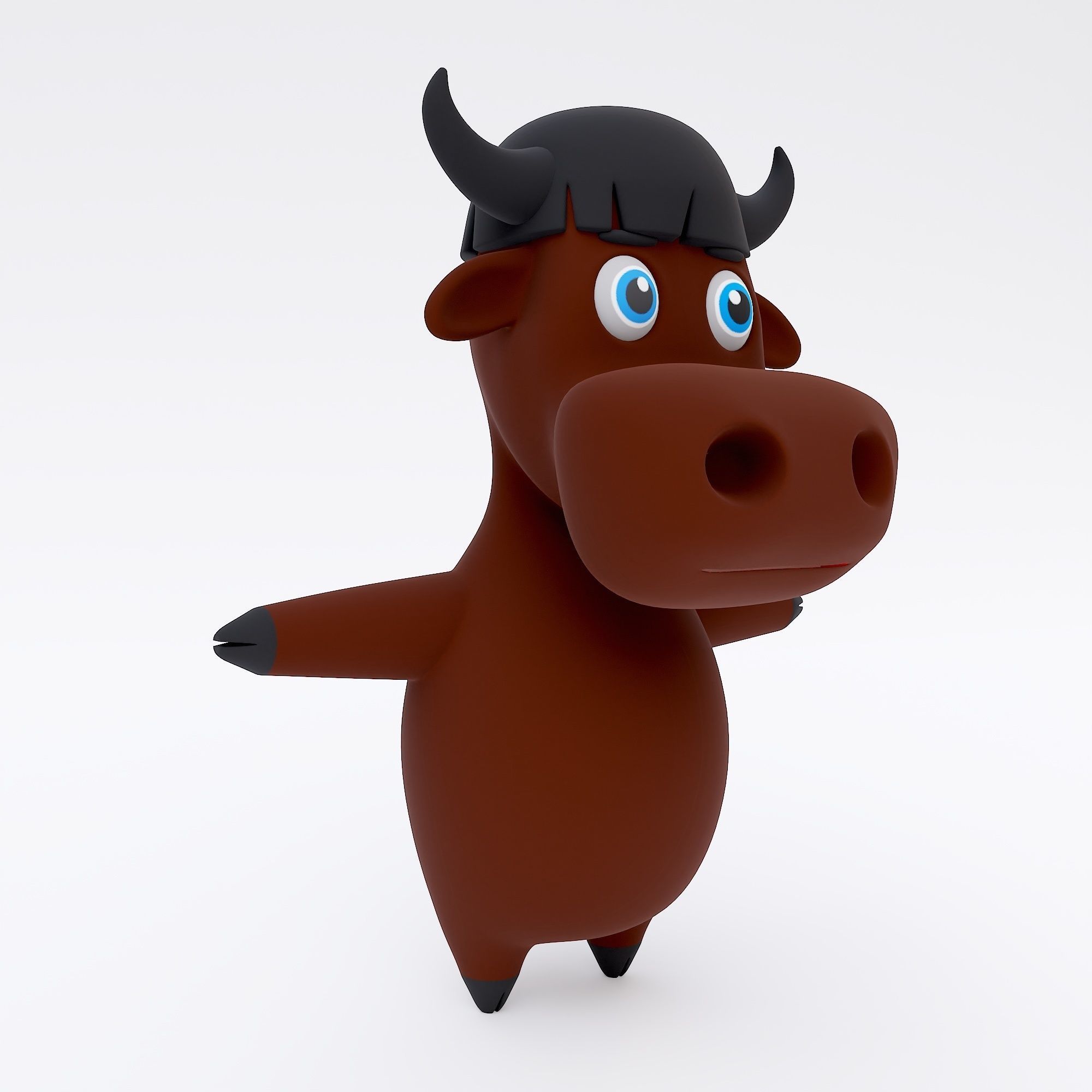 Buffalo cartoon 3d model  3D model_1