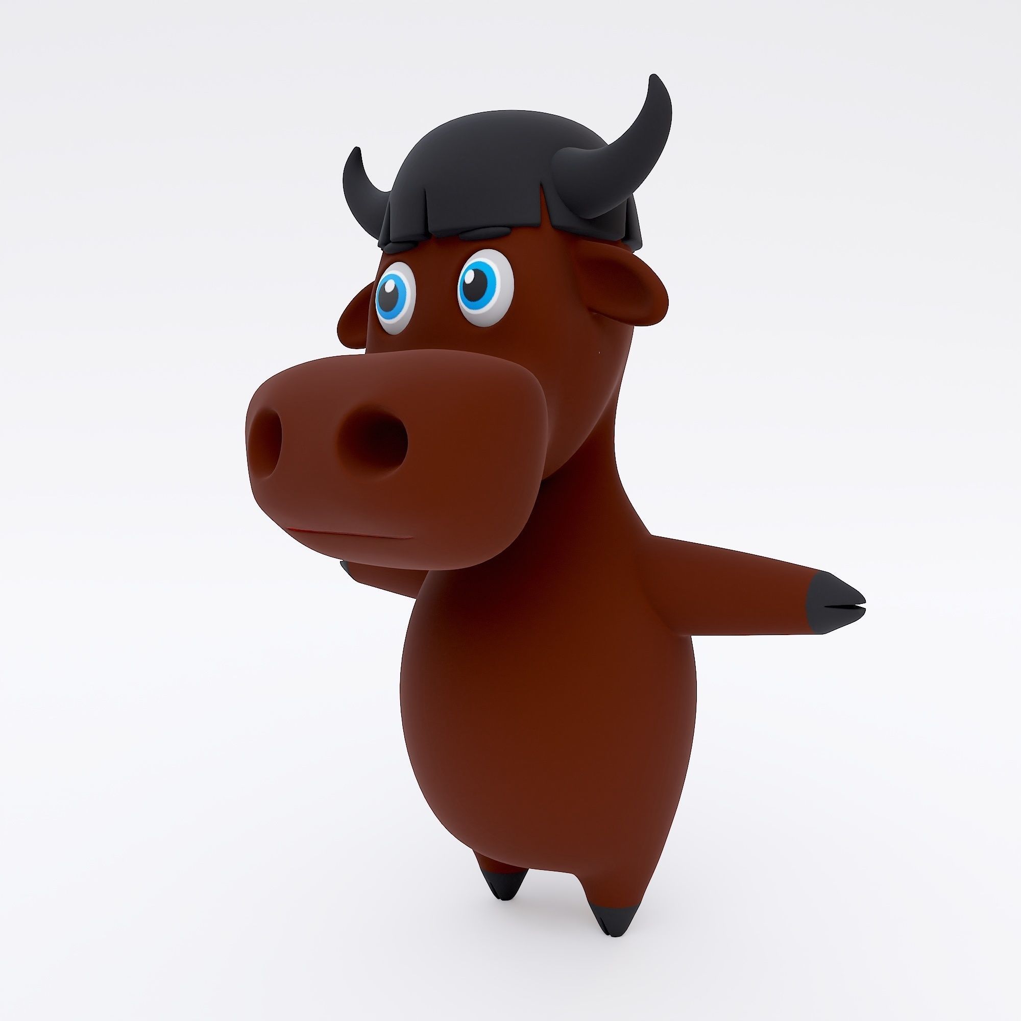 Buffalo cartoon 3d model  3D model_3