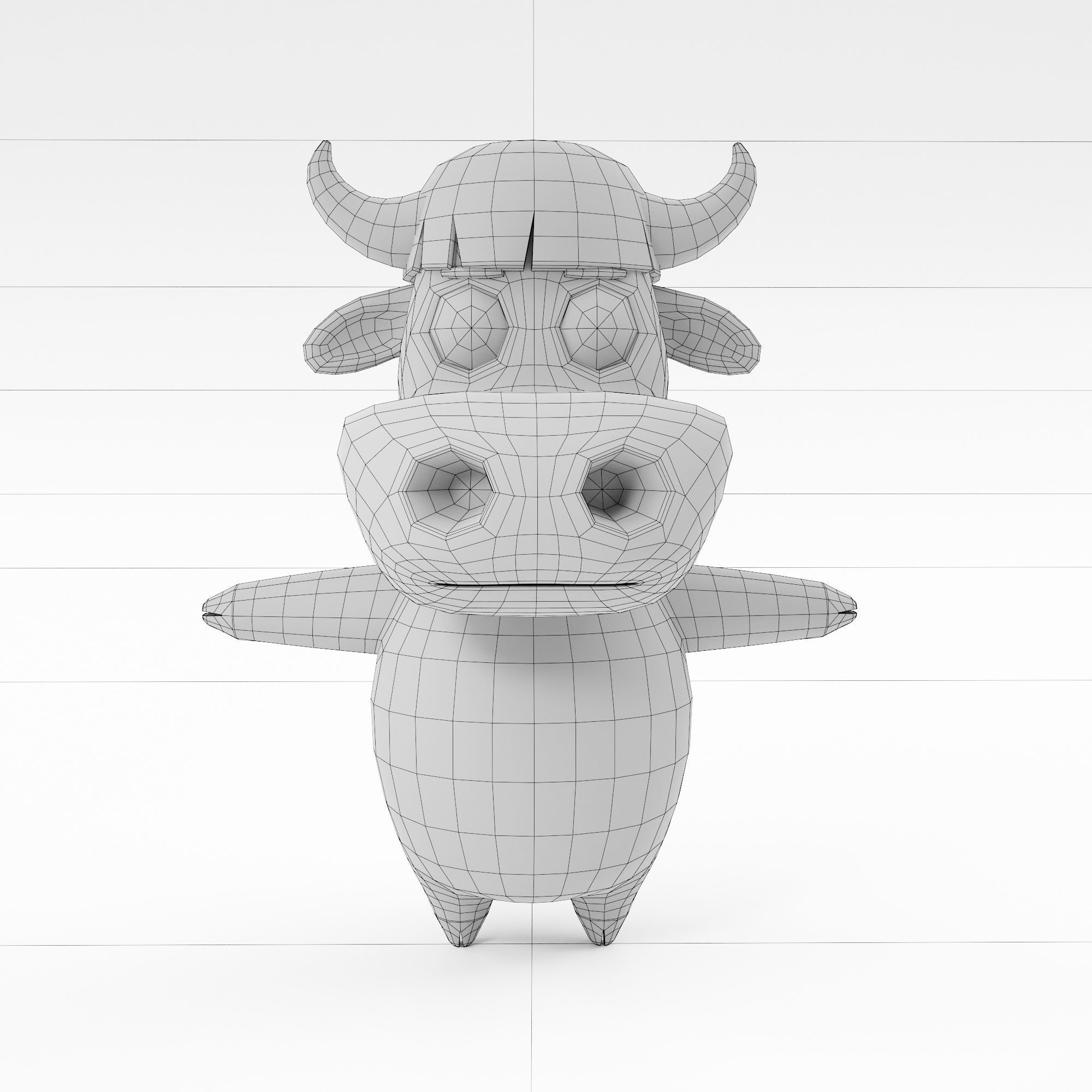 Buffalo cartoon 3d model  3D model_5