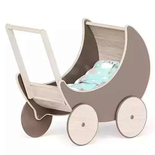 Puppenwagen baby stroller - wooden