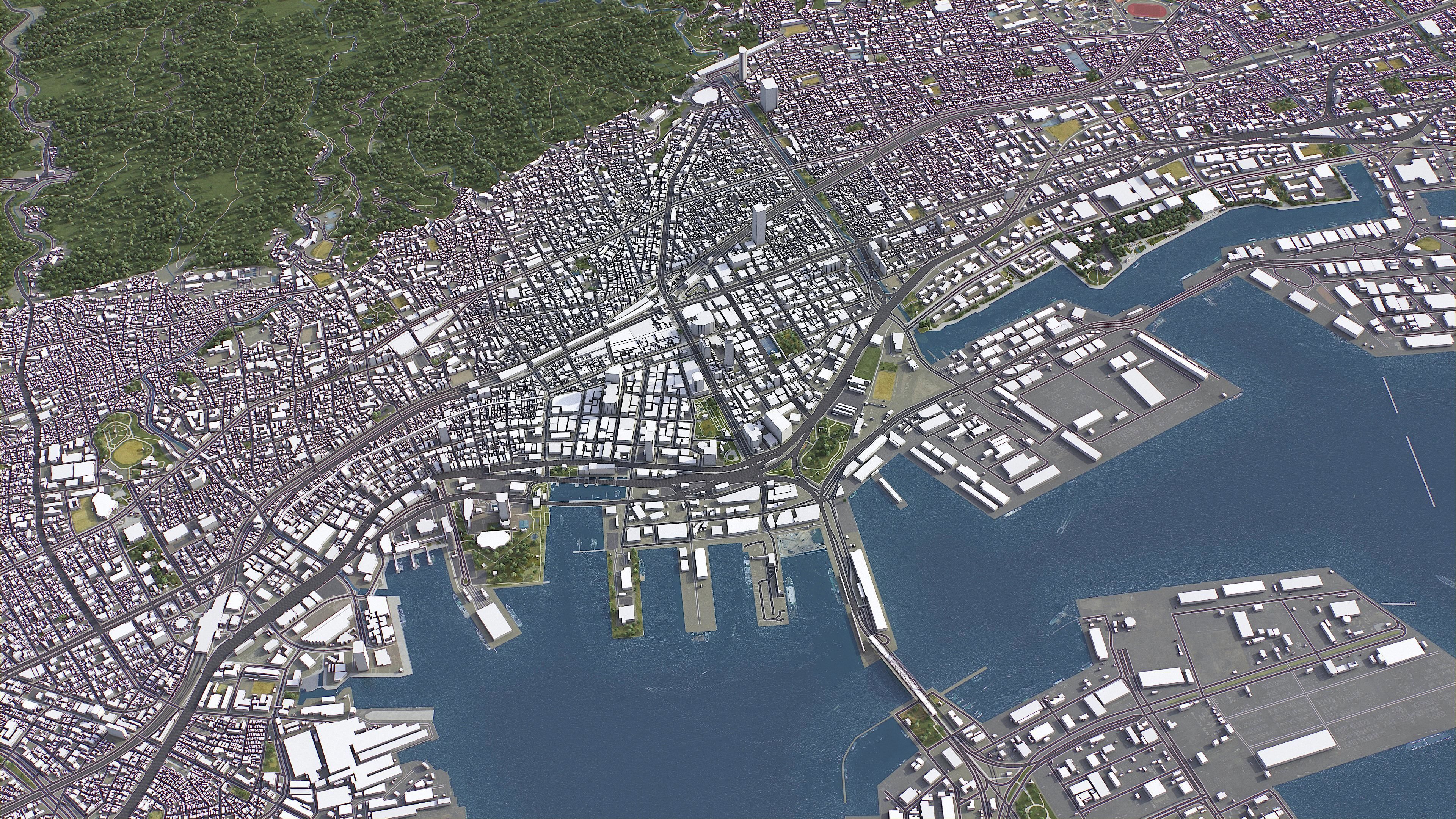 Kobe - 3D City Model Low-poly 3D model_10