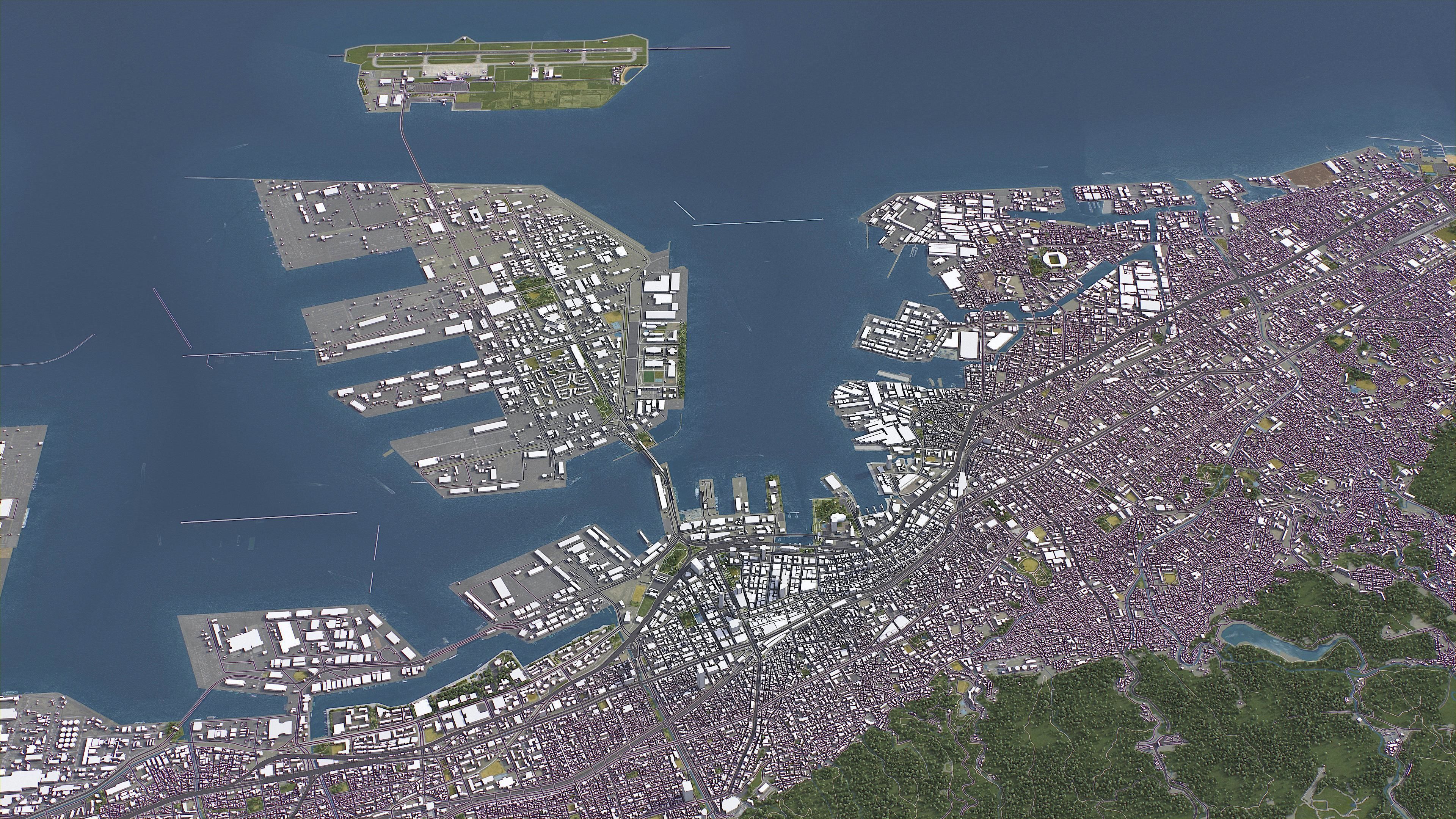 Kobe - 3D City Model Low-poly 3D model_12