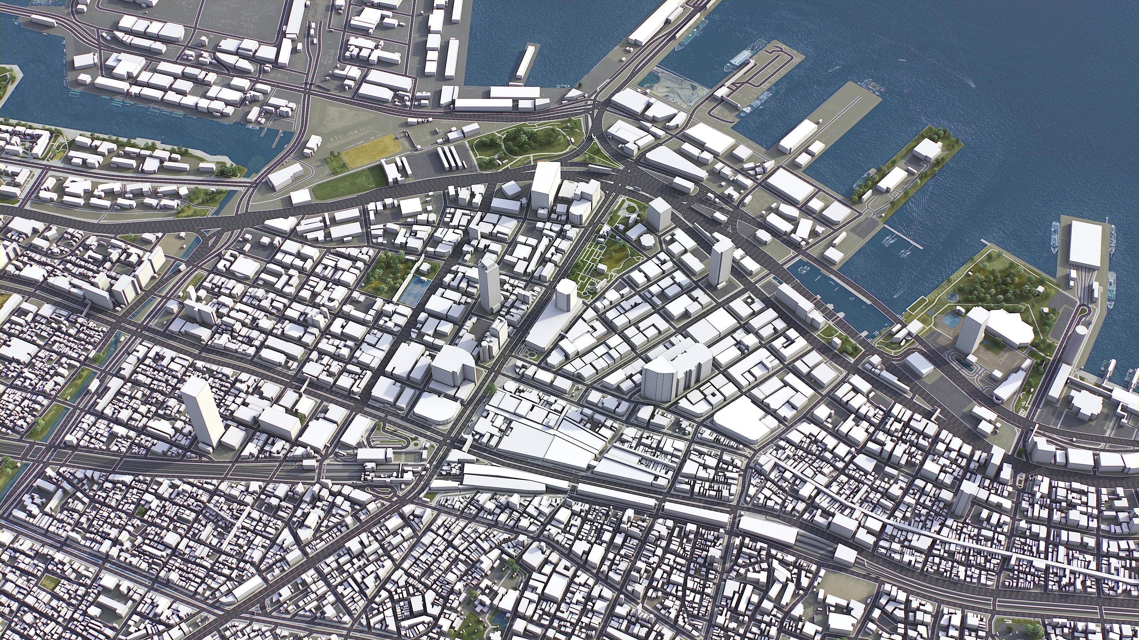 Kobe - 3D City Model Low-poly 3D model_4