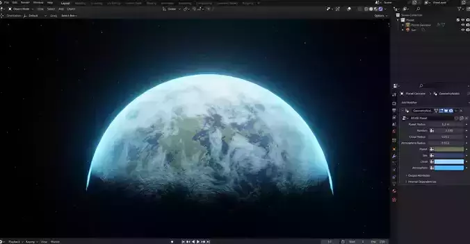 Procedural Planet Generator for Blender EEVEE