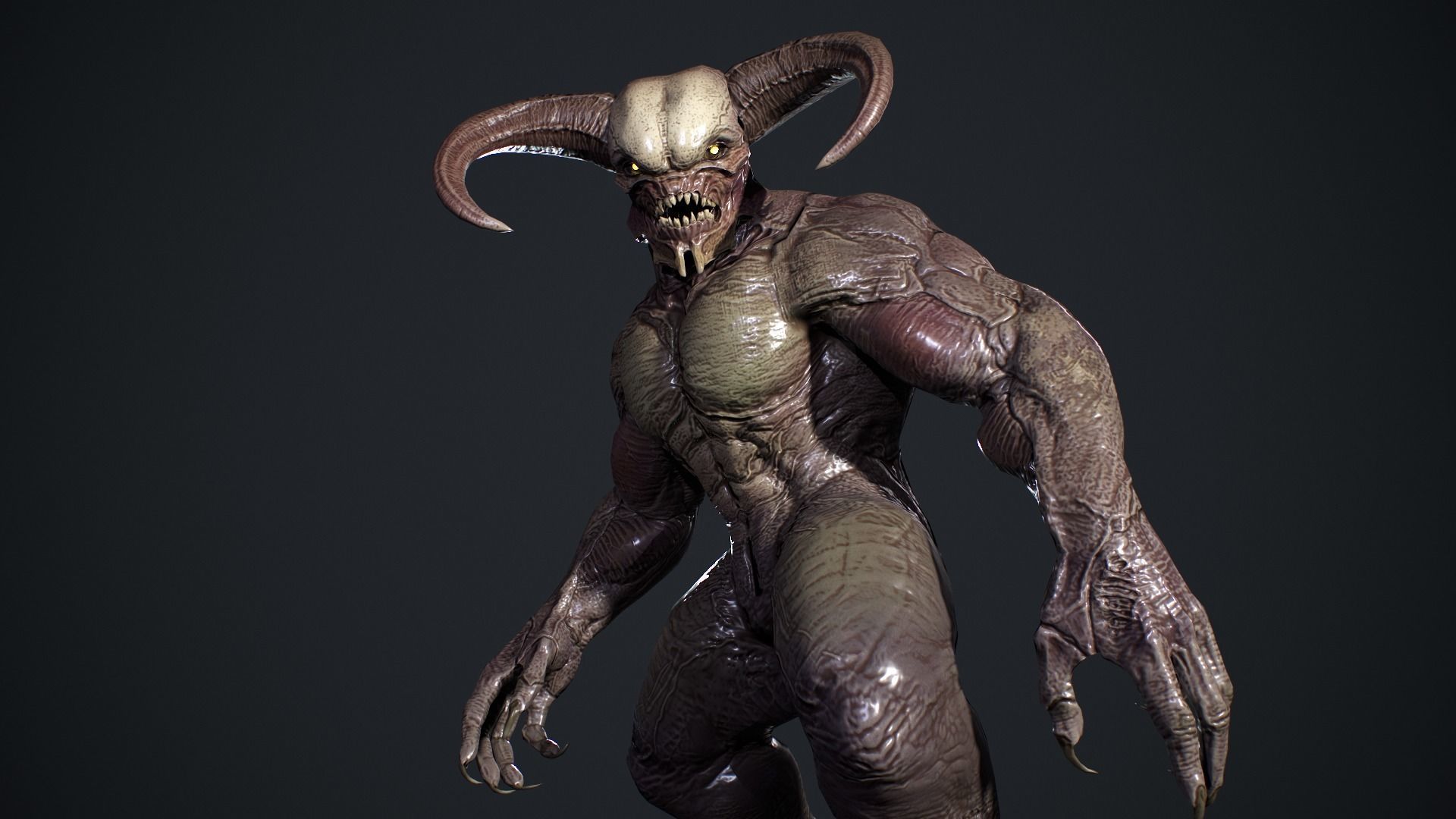 High Demon Low-poly 3D model_12