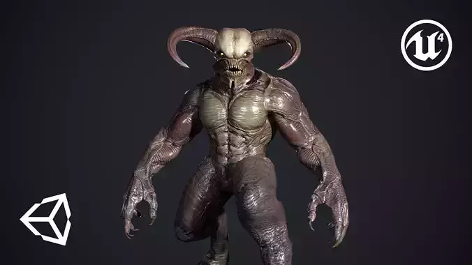 High Demon Low-poly 3D model