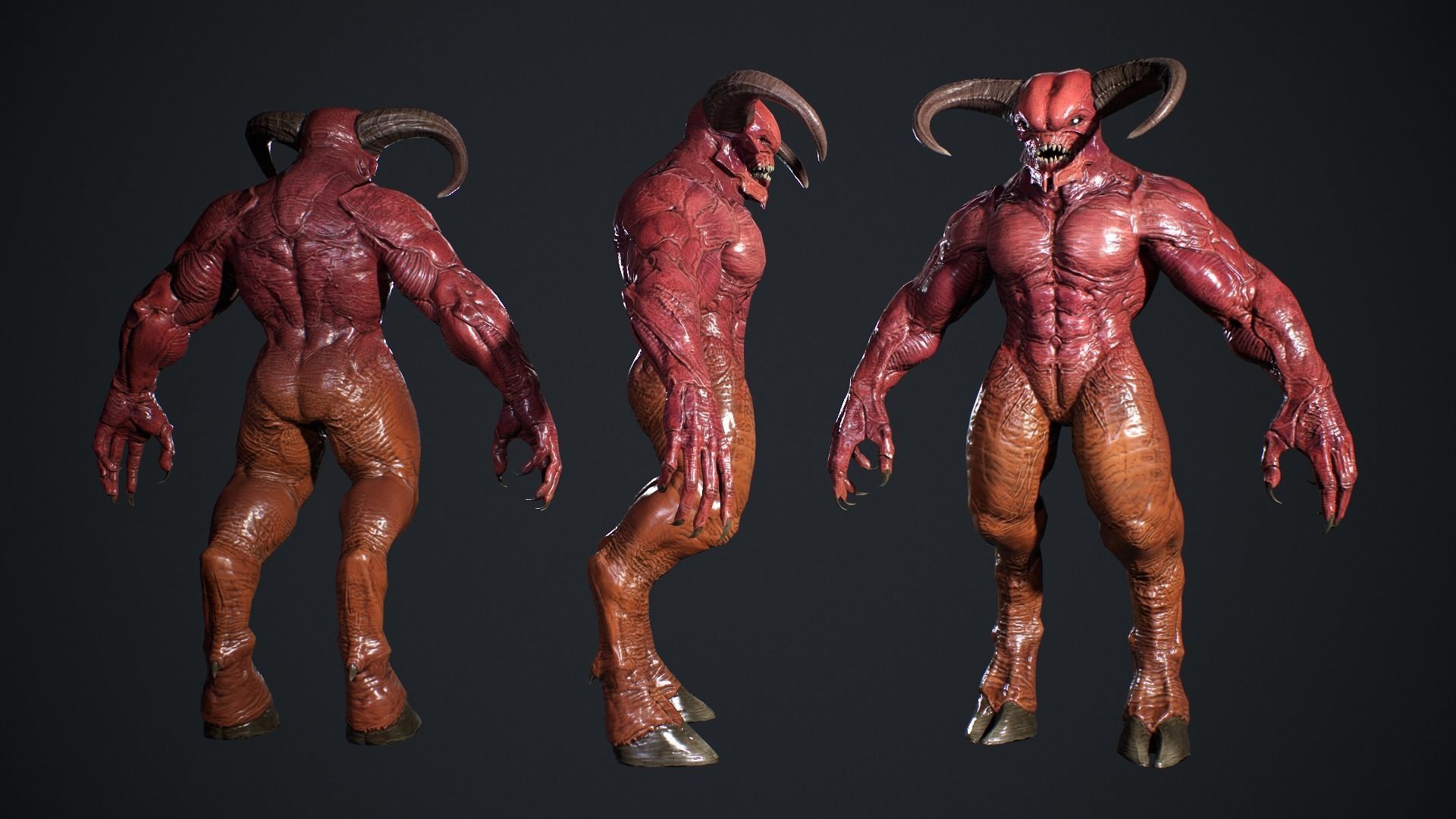 High Demon Low-poly 3D model_7
