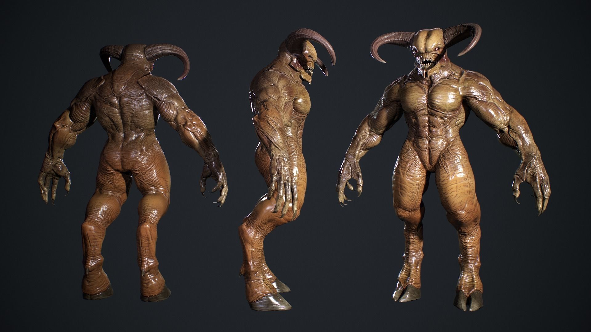 High Demon Low-poly 3D model_9