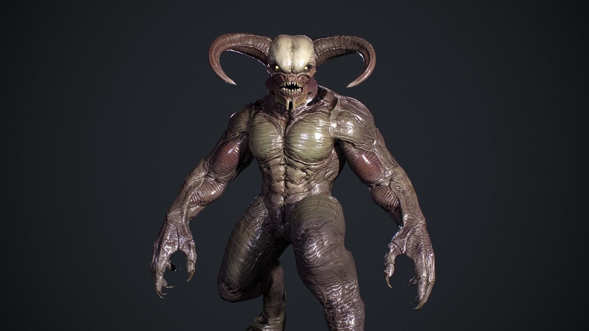 High Demon Low-poly 3D model_5
