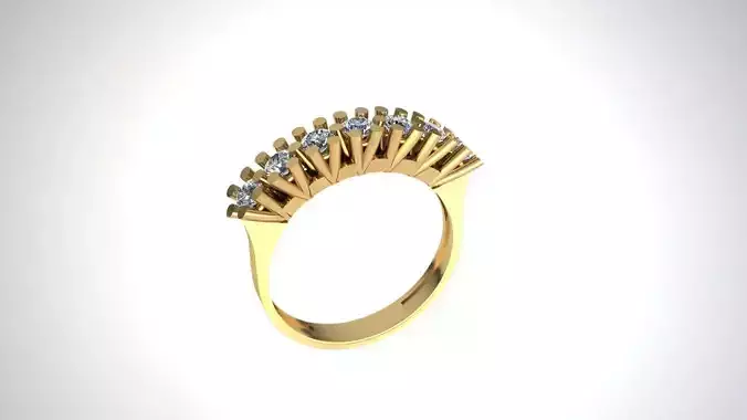 Round Cut Seven Stone Ring