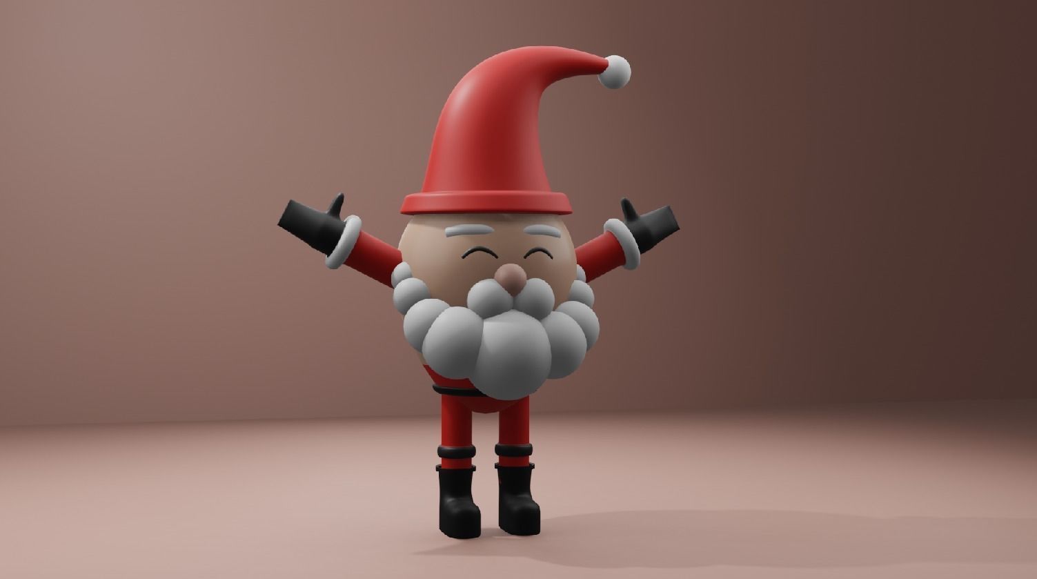 Santa Claus Christmas 3d Model Low-poly 3D model_1