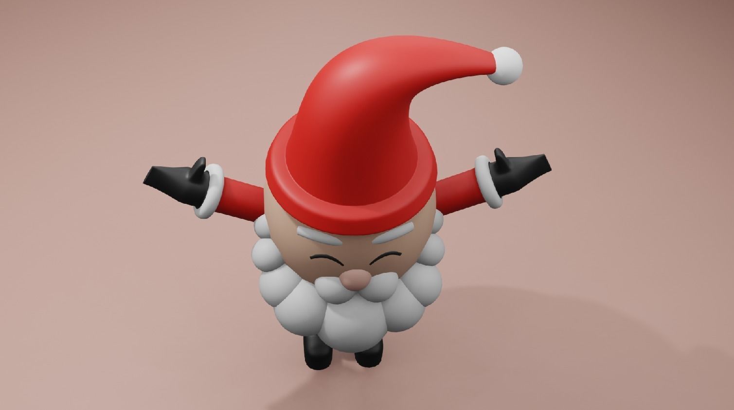 Santa Claus Christmas 3d Model Low-poly 3D model_2