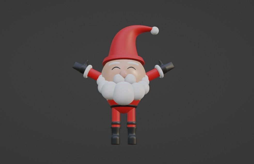 Santa Claus Christmas 3d Model Low-poly 3D model_4