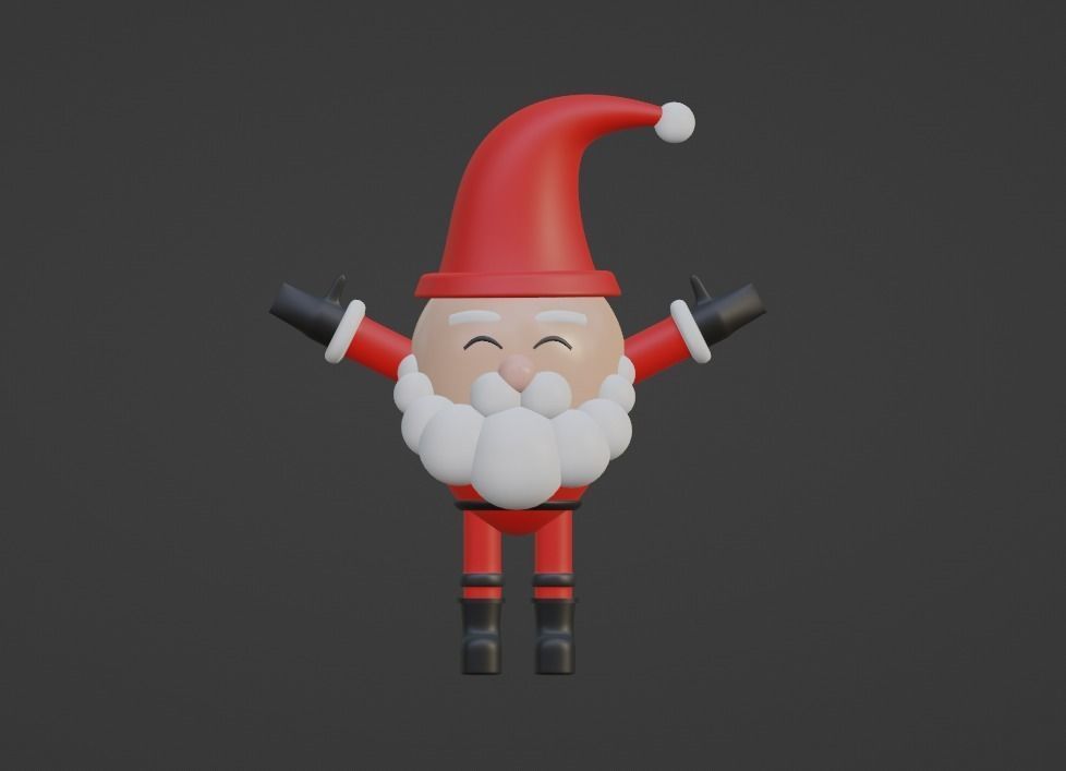 Santa Claus Christmas 3d Model Low-poly 3D model_3
