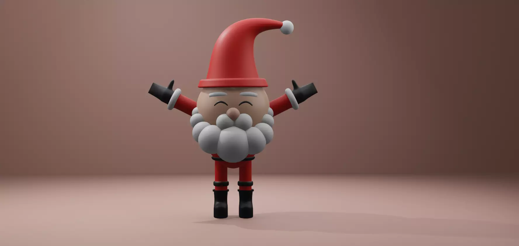 Santa Claus Christmas 3d Model Low-poly 3D model_0