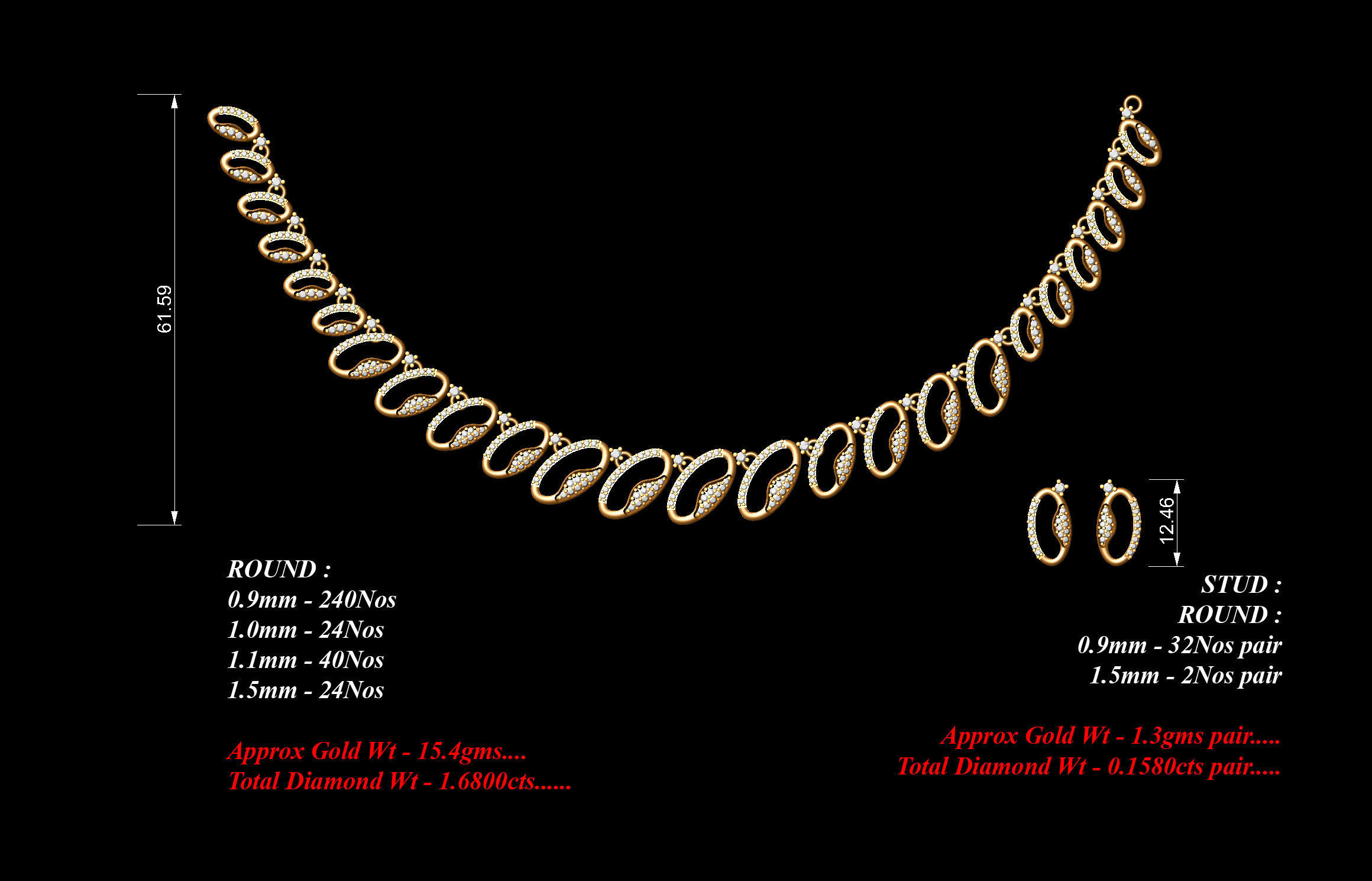  necklace bulk 40  stl files ready to print  part 04 3D print model_29