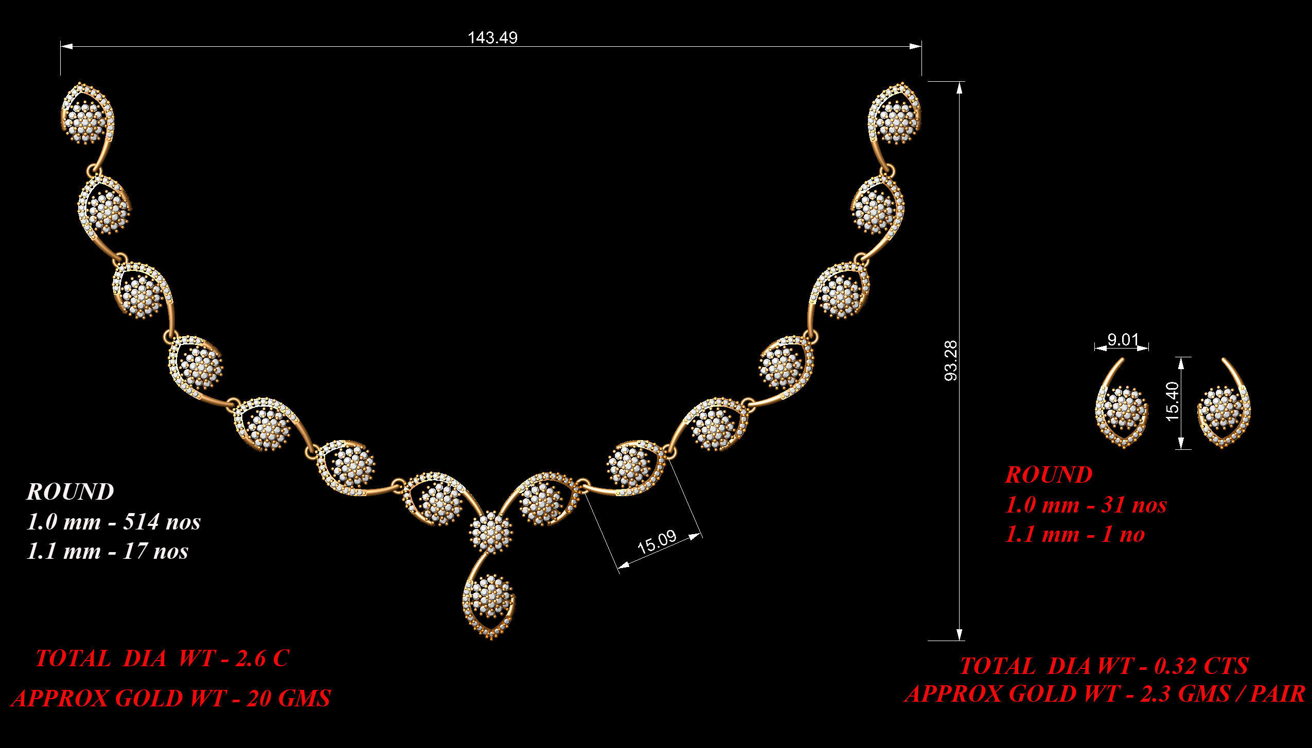  necklace bulk 40  stl files ready to print  part 04 3D print model_41