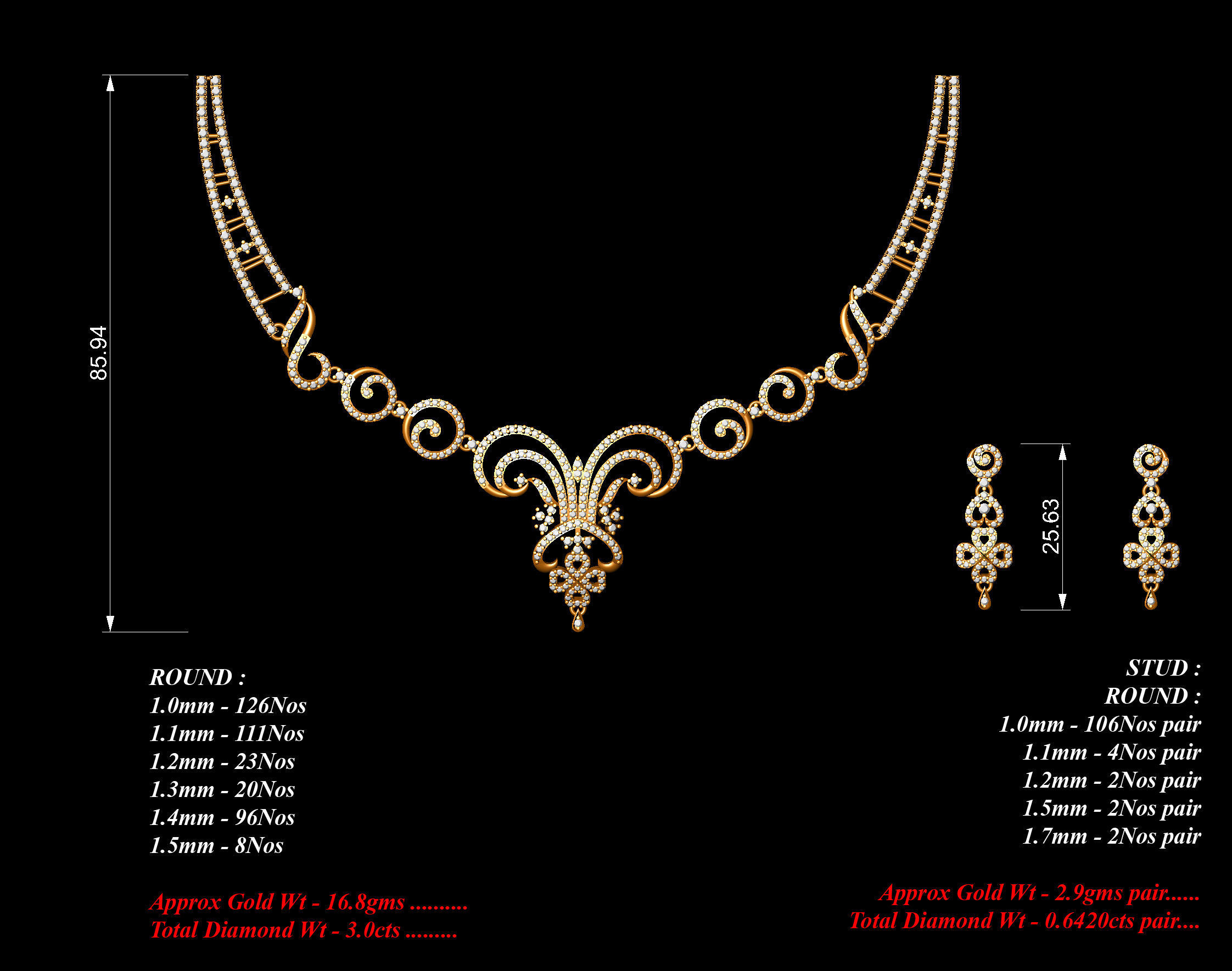  necklace bulk 40  stl files ready to print  part 04 3D print model_30