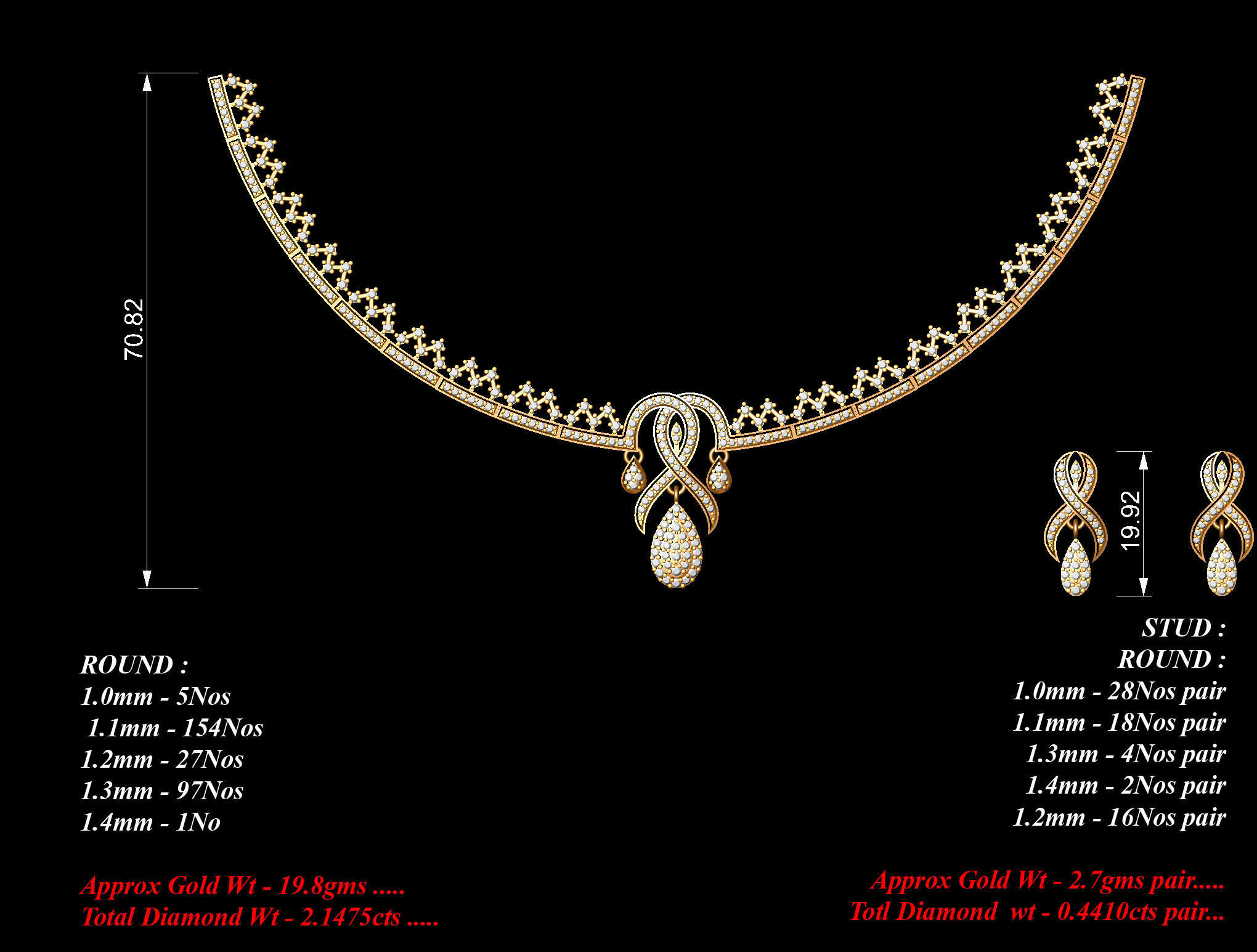  necklace bulk 40  stl files ready to print  part 04 3D print model_28